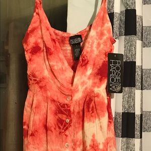 Red tie dye tank dress